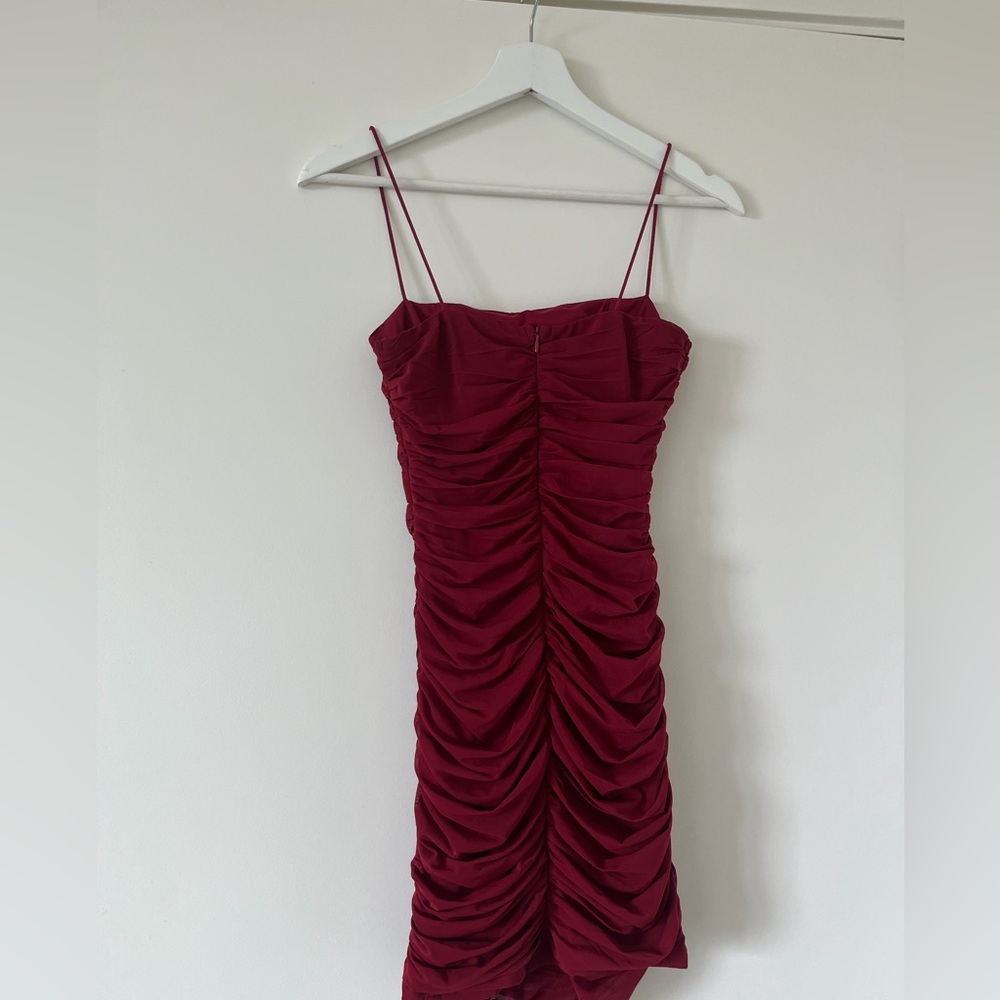 Princess Polly Red Ruched Mini Dress - Picture 2 of 4
